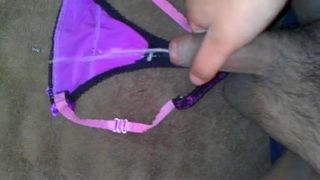 cum on nieces sexy purple thong panty