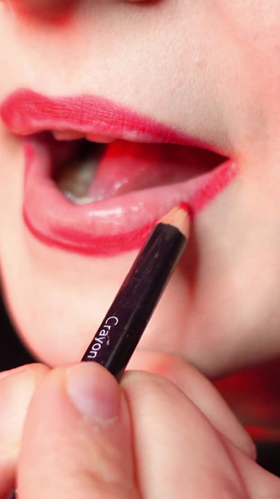 Red lipstick fetish and fur