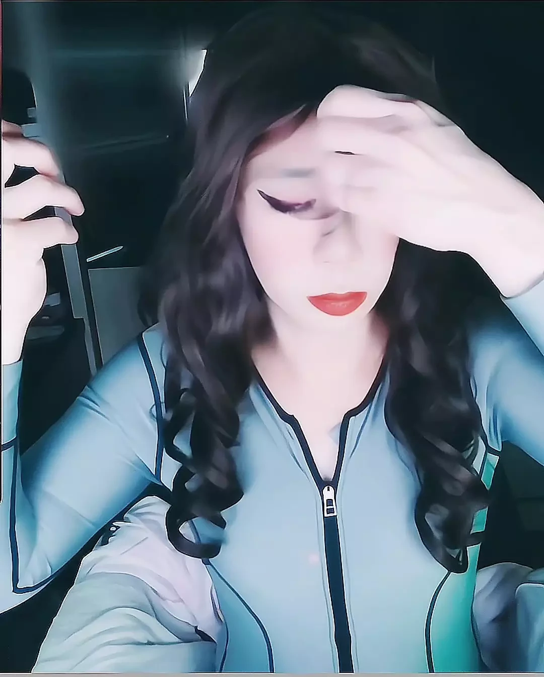 Transgender undress after a wet cum session