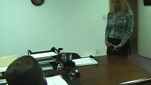 Perfect secretary in while stockings anal pounded in office