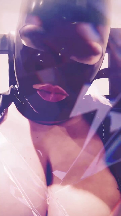 Open your mouth for latex Goddess.