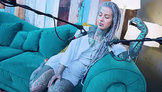 I talk about K - Kindness - ASMR podcast SFW talking goth skinny girl dreadlocks tattoo model inked girl