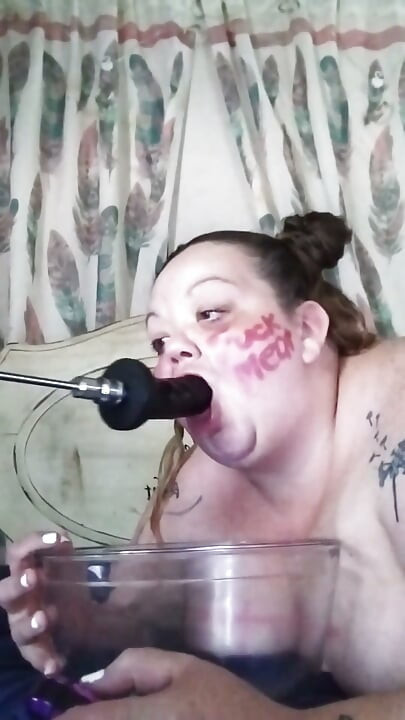Throat Slave Fuck Machine Training Piggys Wet Ass Mouth and Slop Bowl