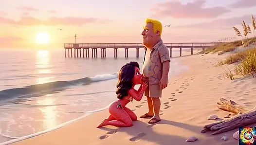 Moonlight beach romantik - AI hentai ASmr