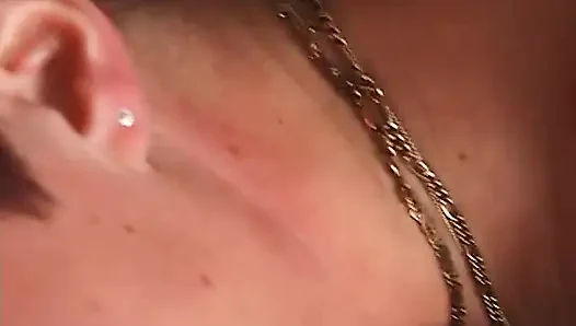 Redhead playing with her fingers and his cock