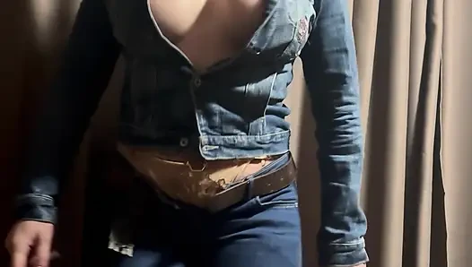Denim Deepthroat, Gagging and Spit Play. Double Cum Swallow