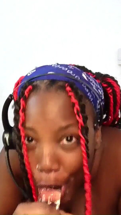 This Little Ghetto Ebony Thot Loves Spending The Night In Her Room Sucking The Dildo Toy She Needs Cum In Her - Mastermeat1 | Clip 1
