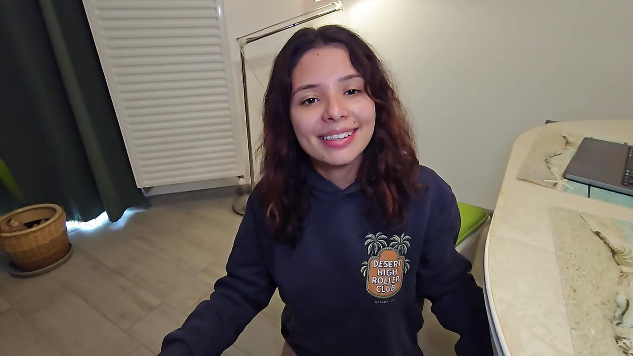 Hot stepsister does her homework in exchange for getting fucked and filling her face with a big load of cum