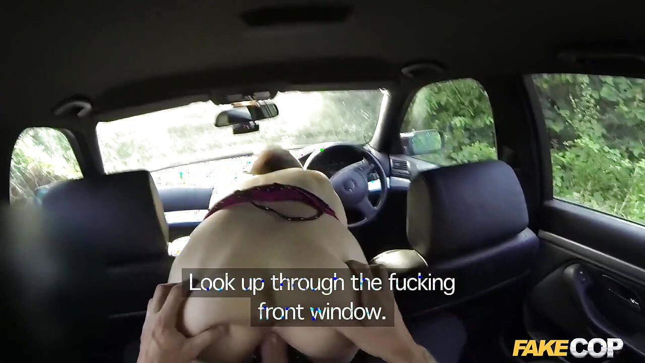 Fake Cop - Hard Fucked in the Car by a Tight Pussy and Deep Throat Blowjob