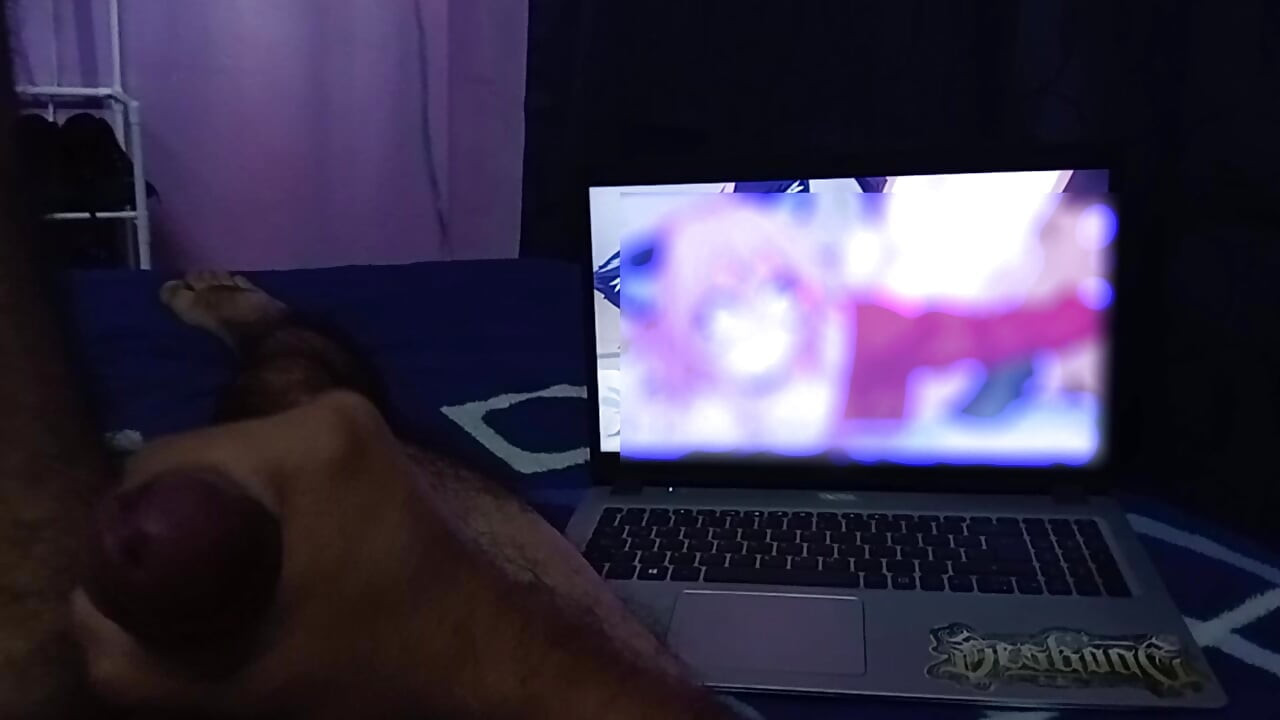 The shy otaku boy masturbates after school to hentai and cums hard