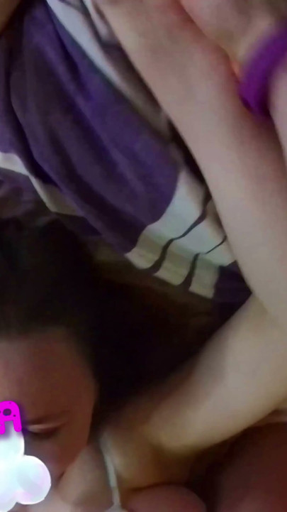 She sucked her neighbor's cock while her wife was away, and got a load of cum in her mouth. | Clip 1
