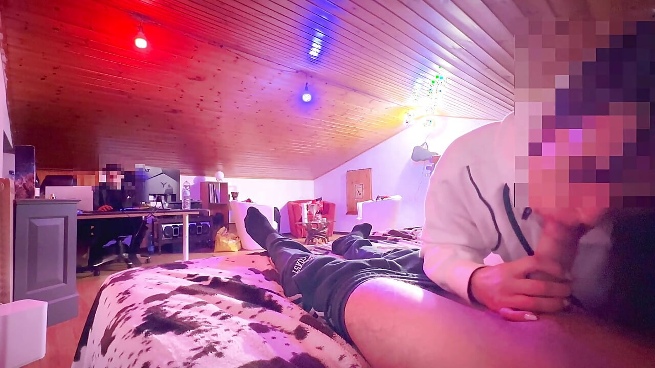 Friend Edges My Cock for 13 Min, Stops Me Cumming Multiple Times While Roommate Watches – Explosive Finish POV