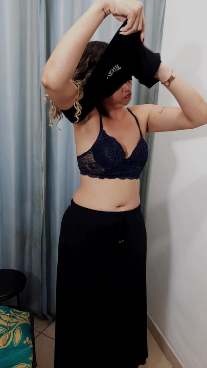 Powerful moment from "A store dressing room is used by a perverted couple."