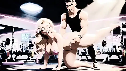 Topless Blonde Gym Slut Obedient Workout Training