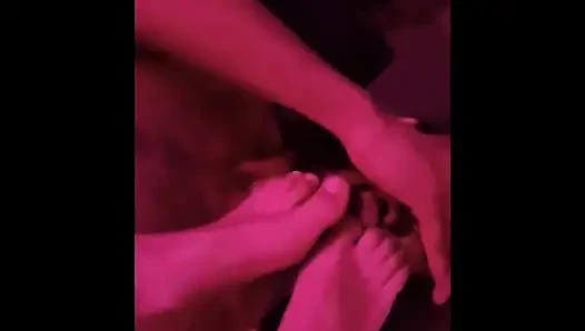 Foot goddess dominates her foot slave husband