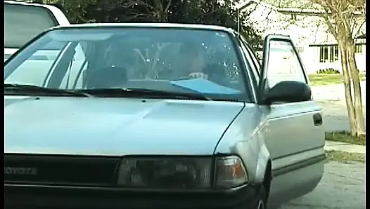 A horny blonde bombshell sucks a hard cock and lets him shove in her ass
