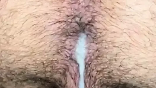 Hairy Arab hole full of cum