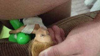 fucking cum on my favorite sexy model barbie with a vibrator