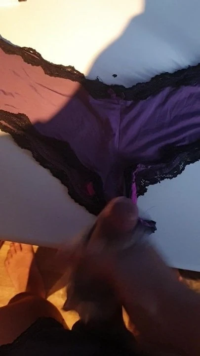 Cumming on sisters Purple panties