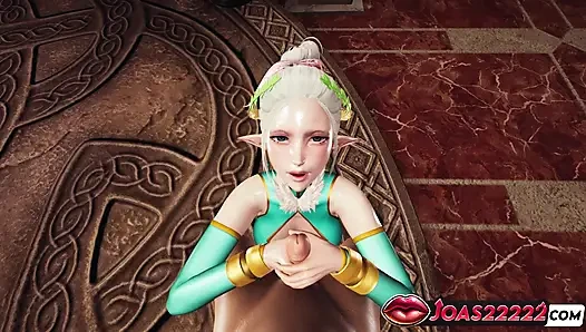 Hot Princess Ephildis 3D Hentai: Handjob Big Dick, Glory Hole Deepthroat, Footjob Stockings Cumshot