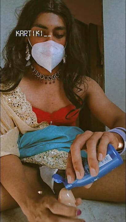 Indian crossdresser anal play Big Dildo