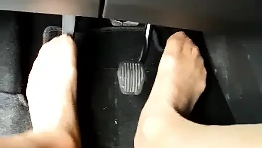 Driving to the office in the snow in winter