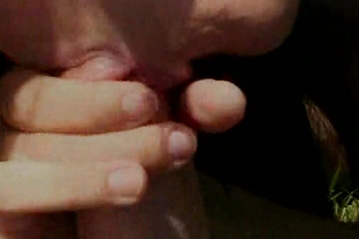 Attractive babe rides big dick outdoors