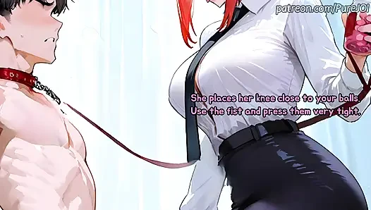 Endure Makima's degradation test to become her filthy puppy (CBT JOI)