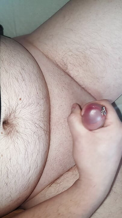 Milking my precum and pulsating cumshot