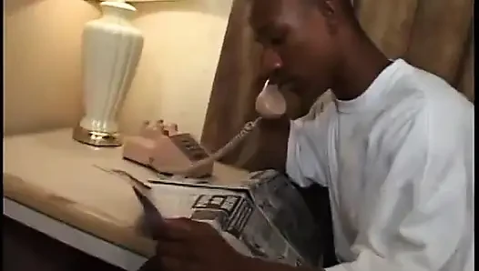 Black stud banging sexy black babe after getting his dick sucked
