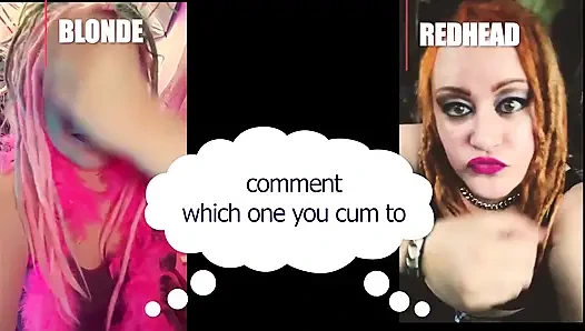 Комментарий, какой из них заставил тебя кончить, блондинка или рыжая натуральная версия