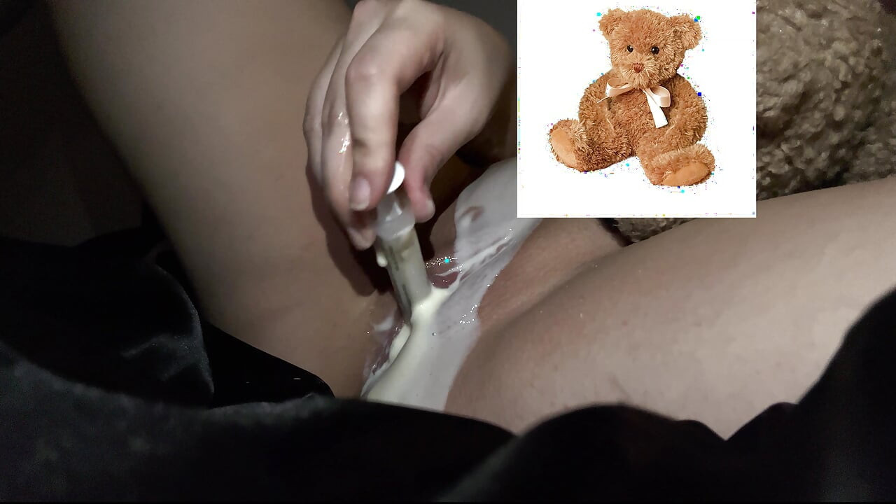 4k-ASMR YOGURT FOOD FETISH- KINKY STEPSISTER MASTURBATES WITH DILDO- CUMFLATION HENTAI-  -ARABIAN SNOWWHITE