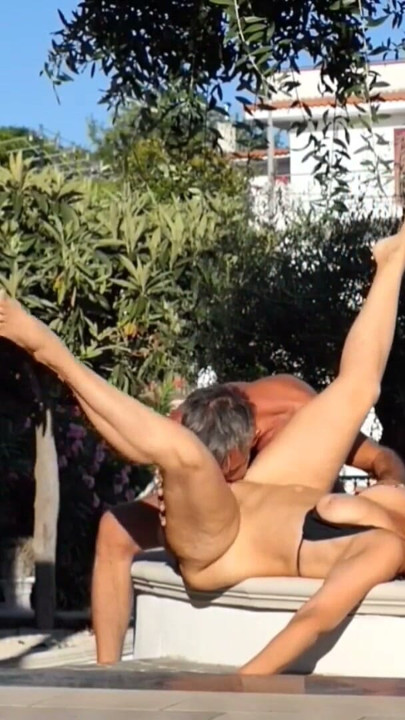 Blonde mature amateur wife enjoys outdoor sex games | Clip 2