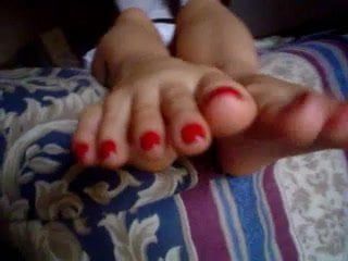 Asiatică fierbinte Veronica sexy degetele de la picioare întinse și picioare