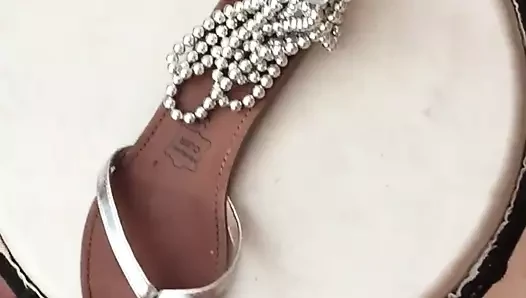 Cuckold cumming on his wifes shoes 2