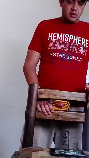 Jaw-dropping moment from "Fucking a chair with alot of lube,massive pre cum cumshot must see"