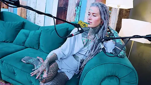 I talk about U - uncomfortable - ASMR podcast SFW talking goth skinny girl dreadlocks tattoo model inked girl