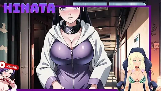 HINATA, akademinin ÖĞRETMENi. Fermuarını açıyor ve göğüslerini ortaya çıkarıyor. Shinobi Sırları 14