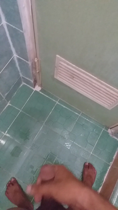 Asian man jerking off in toilet after waching porn
