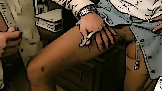 Büyük memeli azgın sarışın sikişmek için iki sert yarak istiyor