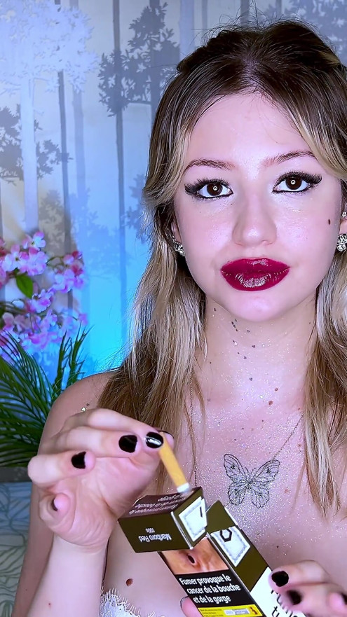 Blowing Smoking on the Dildo Imagining Your Cock
