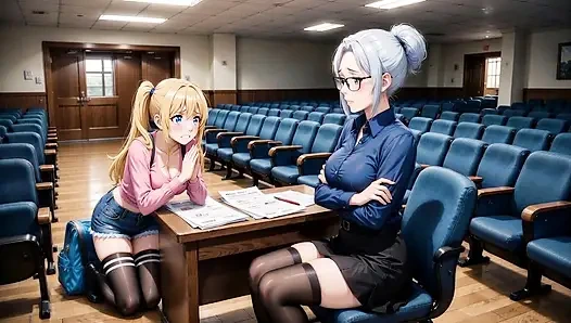 EVET PROFESÖR! Üniversiteli sürtük notlar için büyük dildoya biniyor