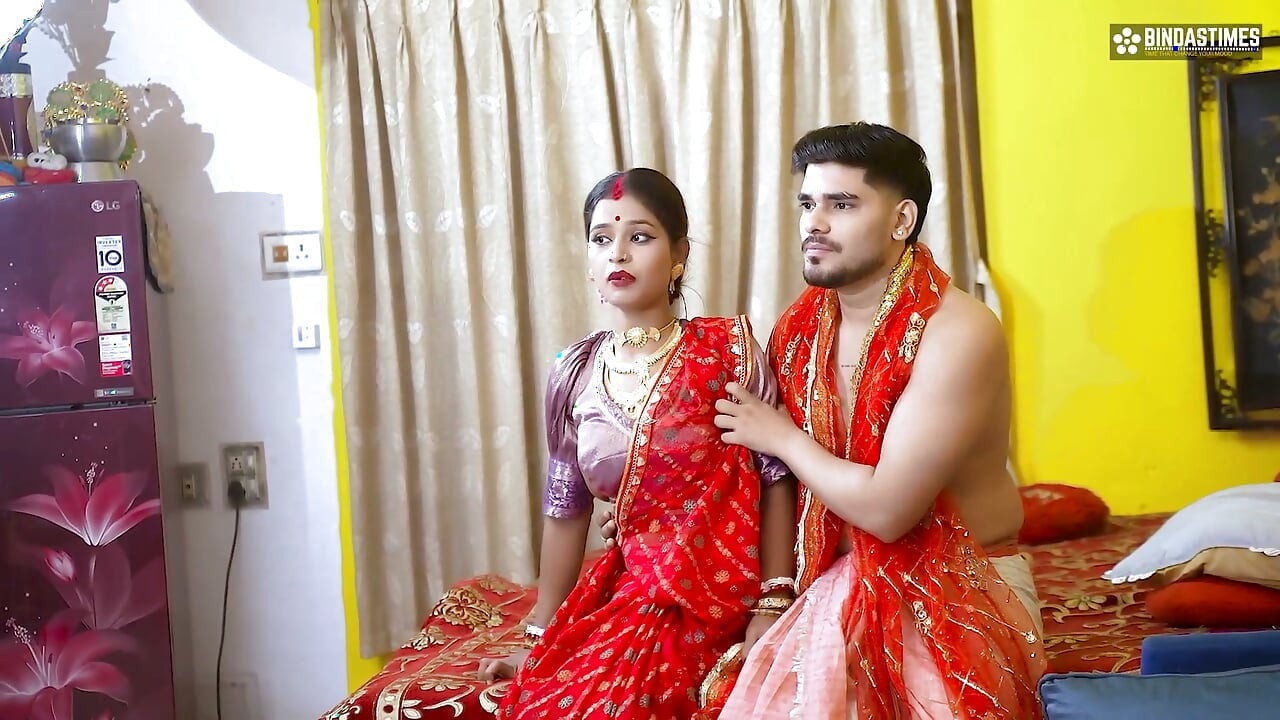 Newly Married Desi Young Wife Fucked by Her Jeth Infront of Her Husband That Turns Into Threesome Anal Fuck ( Hindi Audio )