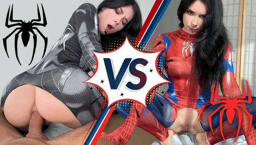 Apaixonado homem-aranha vs amante de foda anal, menina-aranha negra!