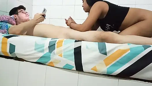 Leaving for University I Meet My Neighbor and She Tells Me We Are Going to Go to a Hotel Instead of the University, Tremendous C