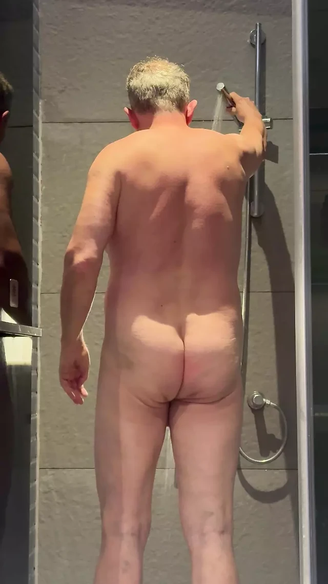 Naked shower after fitness