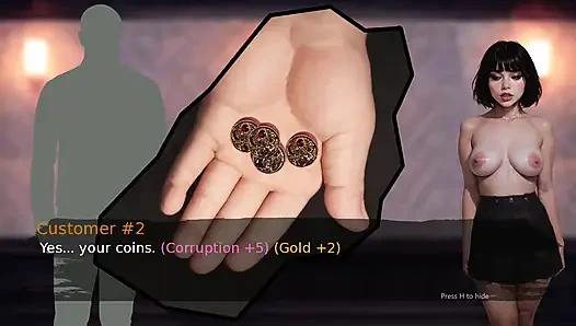 Pelanggan menyentuh payudara pelayan bar yang cantik