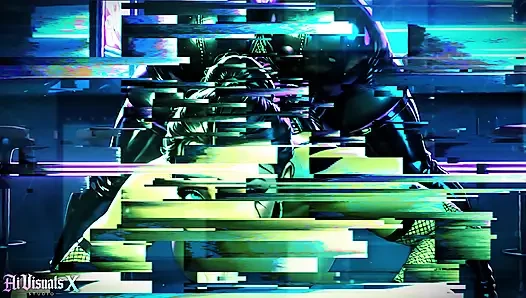 Cewek semok latina berbagi kontol besar di bar cyberpunk - double blowjob & anal (animasi 4k)