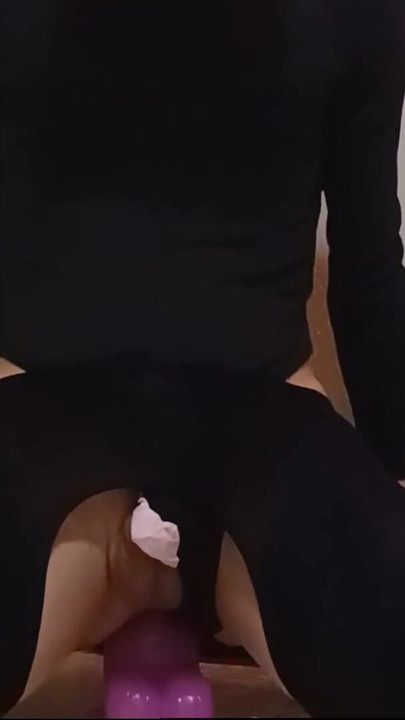 Jaw-dropping moment from "Sissy-Kuroko Black Leotard Huge Dildo"