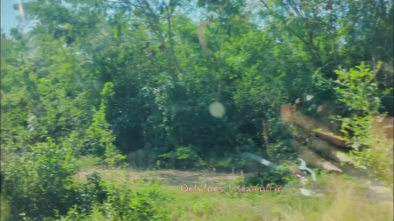Road Trip with Ebony Girl Fingering Pussy